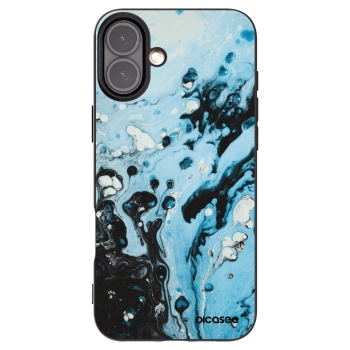 Picasee silikonowe czarne etui na Apple iPhone 16 Plus - Organic blue