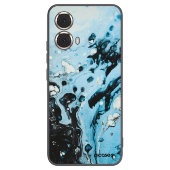 Picasee silikonowe czarne etui na Motorola Moto G85 - Organic blue