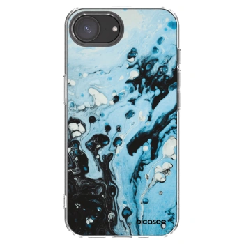 Picasee silikonowe przeźroczyste etui na Apple iPhone 16e - Organic blue