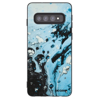 Picasee silikonowe czarne etui na Samsung Galaxy S10 G973 - Organic blue
