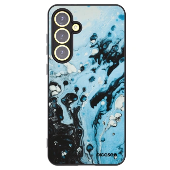 Picasee silikonowe czarne etui na Samsung Galaxy S24 FE S721B - Organic blue