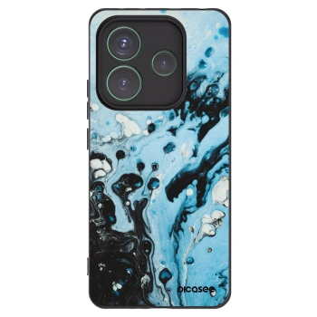 Picasee silikonowe czarne etui na Xiaomi Redmi Note 14 5G - Organic blue