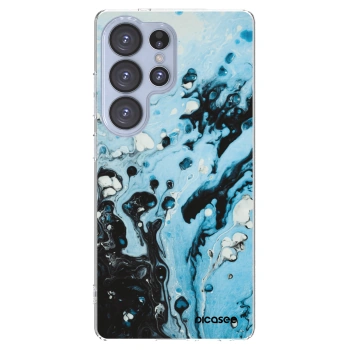 Picasee silikonowe przeźroczyste etui na Samsung Galaxy S25 Ultra 5G - Organic blue
