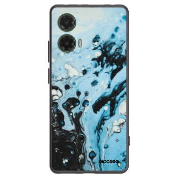 Picasee silikonowe czarne etui na Motorola Moto G35 5G - Organic blue