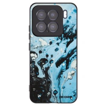 Picasee silikonowe czarne etui na Xiaomi 15 - Organic blue
