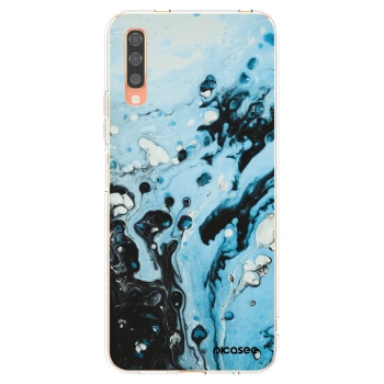 Picasee silikonowe przeźroczyste etui na Samsung Galaxy A70 A705F - Organic blue