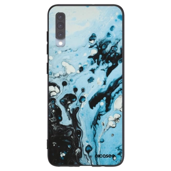 Picasee silikonowe czarne etui na Samsung Galaxy A70 A705F - Organic blue