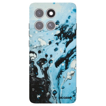 Picasee silikonowe czarne etui na Motorola Edge 60 Pro - Organic blue