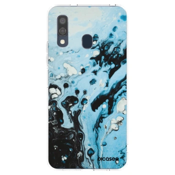 Picasee silikonowe przeźroczyste etui na Samsung Galaxy A40 A405F - Organic blue