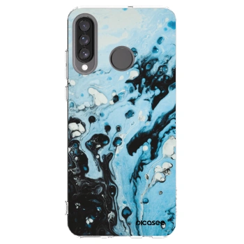 Picasee silikonowe przeźroczyste etui na Huawei P30 Lite - Organic blue