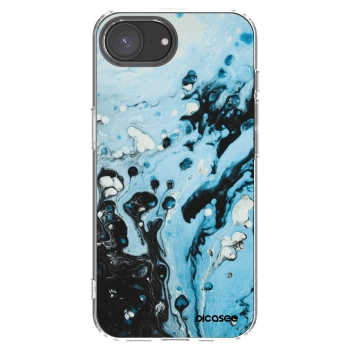 Picasee silikonowe przeźroczyste etui na Apple iPhone 17e - Organic blue