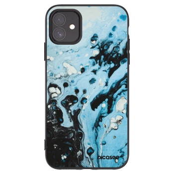 Picasee silikonowe czarne etui na Apple iPhone 11 - Organic blue