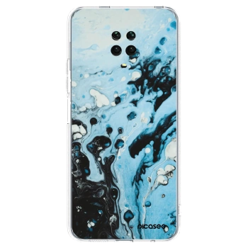 Picasee silikonowe przeźroczyste etui na Xiaomi Redmi Note 9 Pro - Organic blue