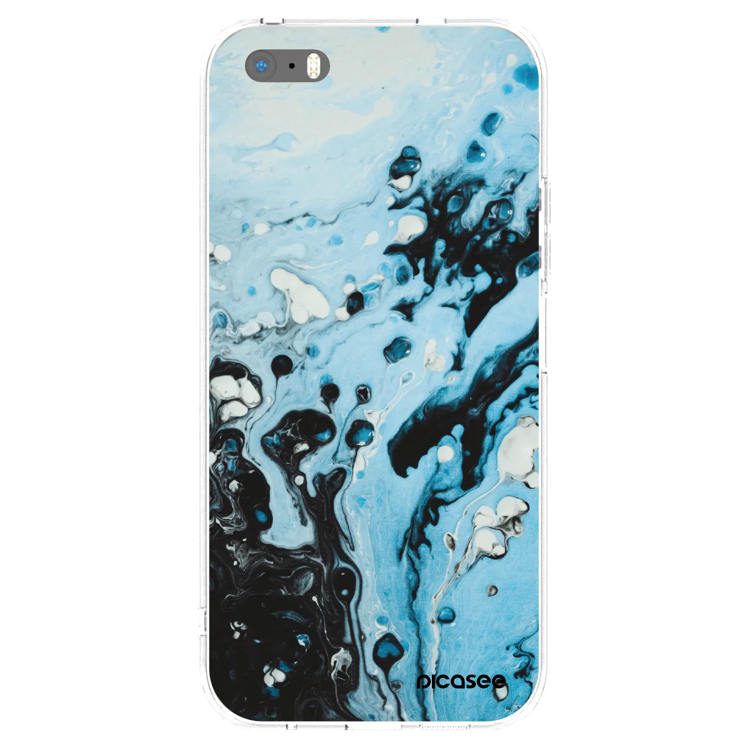 Picasee silikonowe przeźroczyste etui na Apple iPhone 5/5S/SE - Organic blue