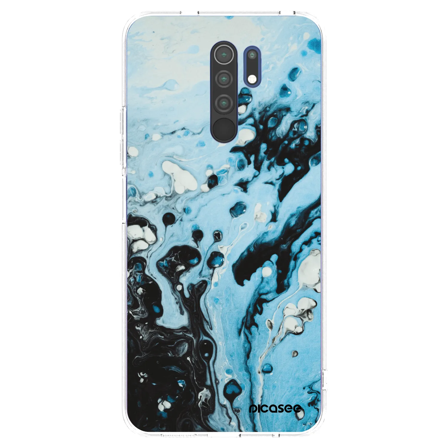 Picasee silikonowe przeźroczyste etui na Xiaomi Redmi 9 - Organic blue