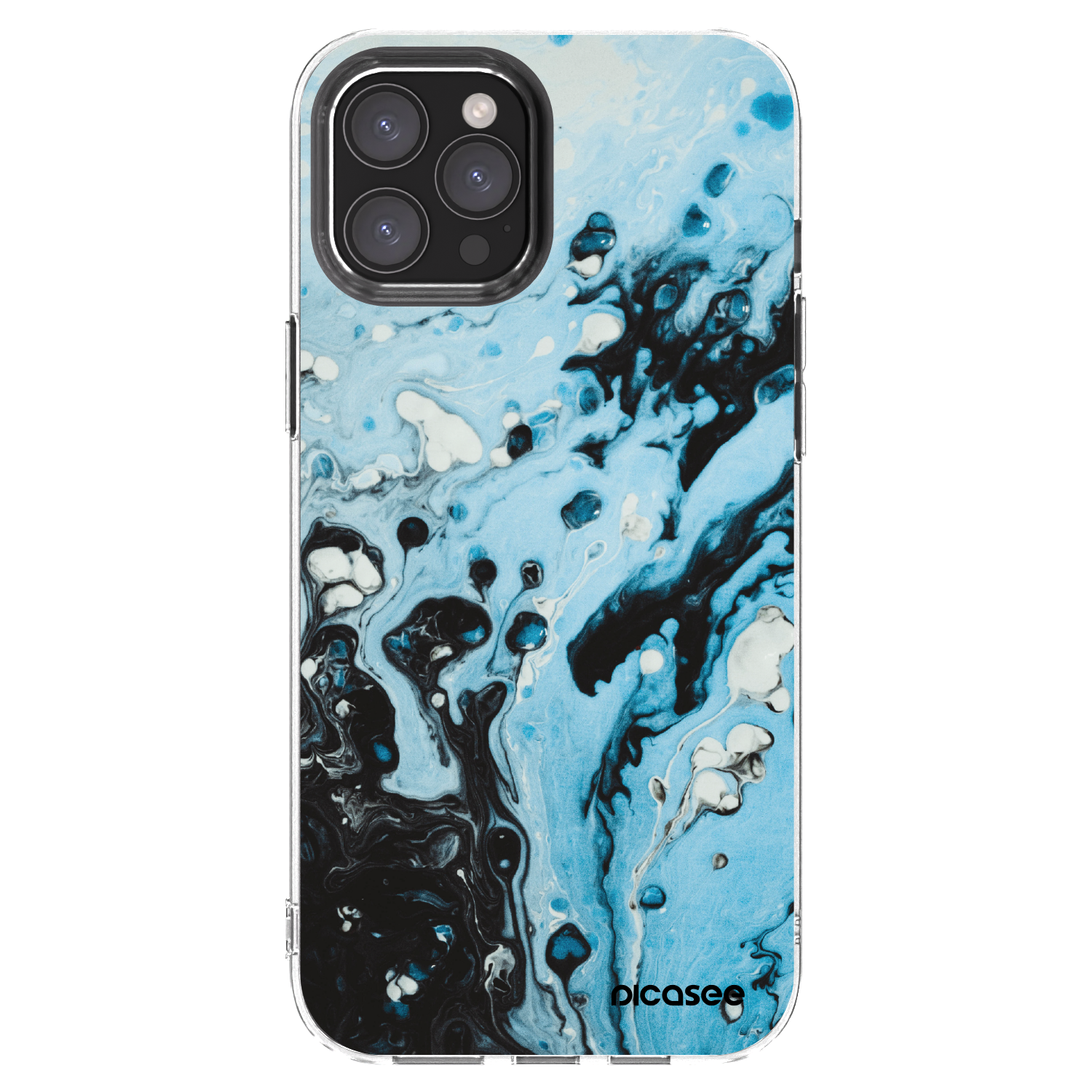 Picasee silikonowe przeźroczyste etui na Apple iPhone 12 Pro Max - Organic blue