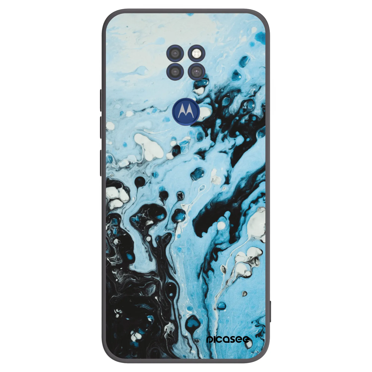 Picasee silikonowe czarne etui na Motorola Moto G9 Play - Organic blue