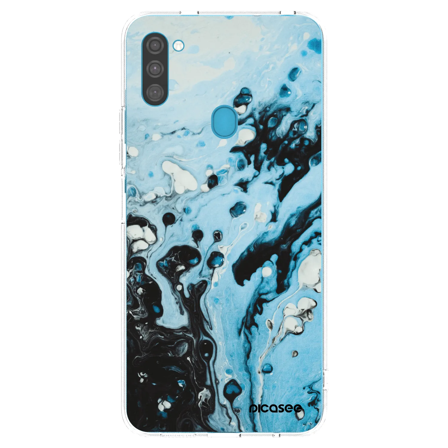 Picasee silikonowe przeźroczyste etui na Samsung Galaxy M11 - Organic blue