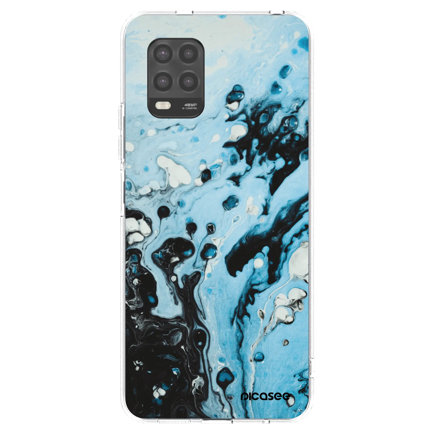 Picasee silikonowe przeźroczyste etui na Xiaomi Mi 10 Lite - Organic blue