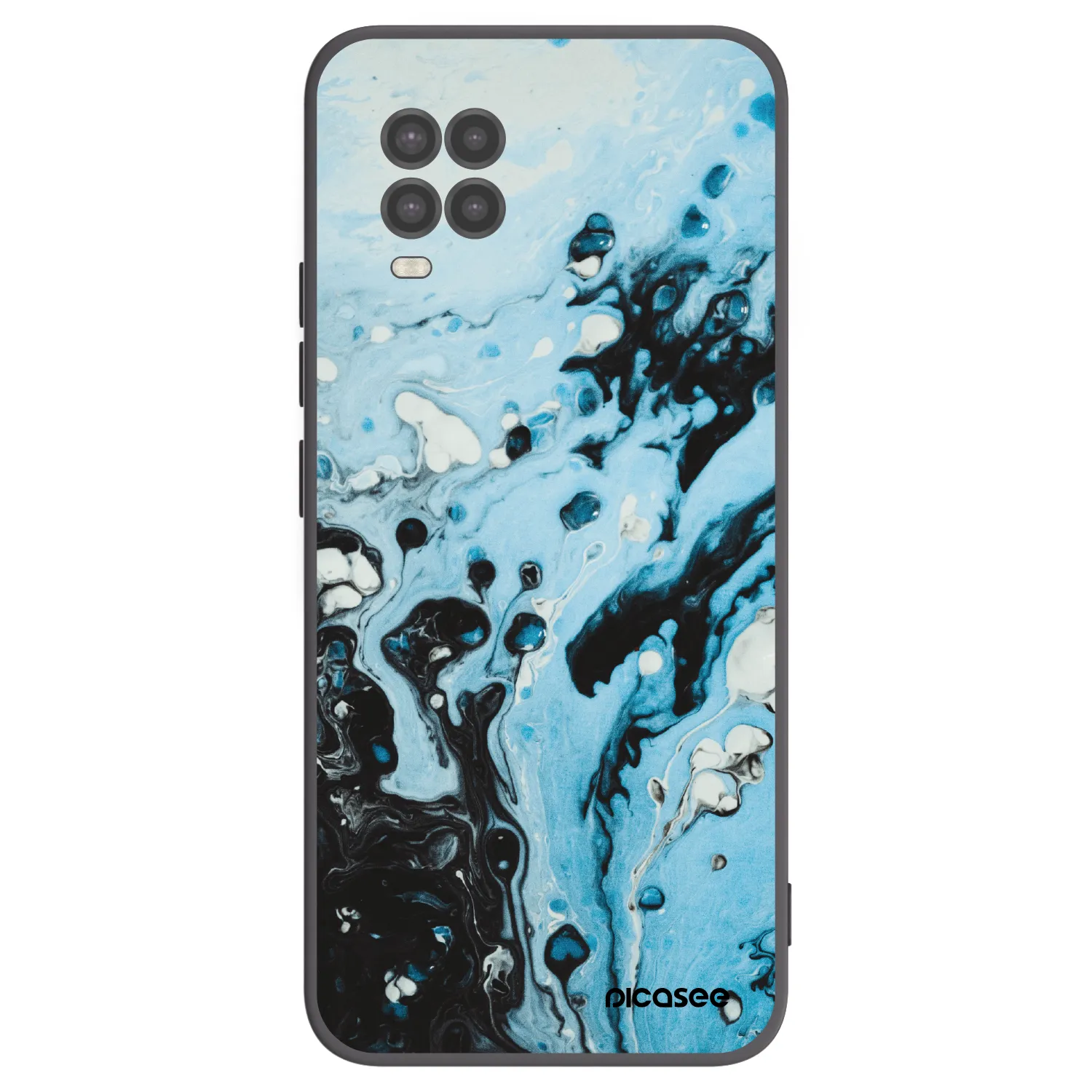 Picasee silikonowe czarne etui na Xiaomi Mi 10 Lite - Organic blue