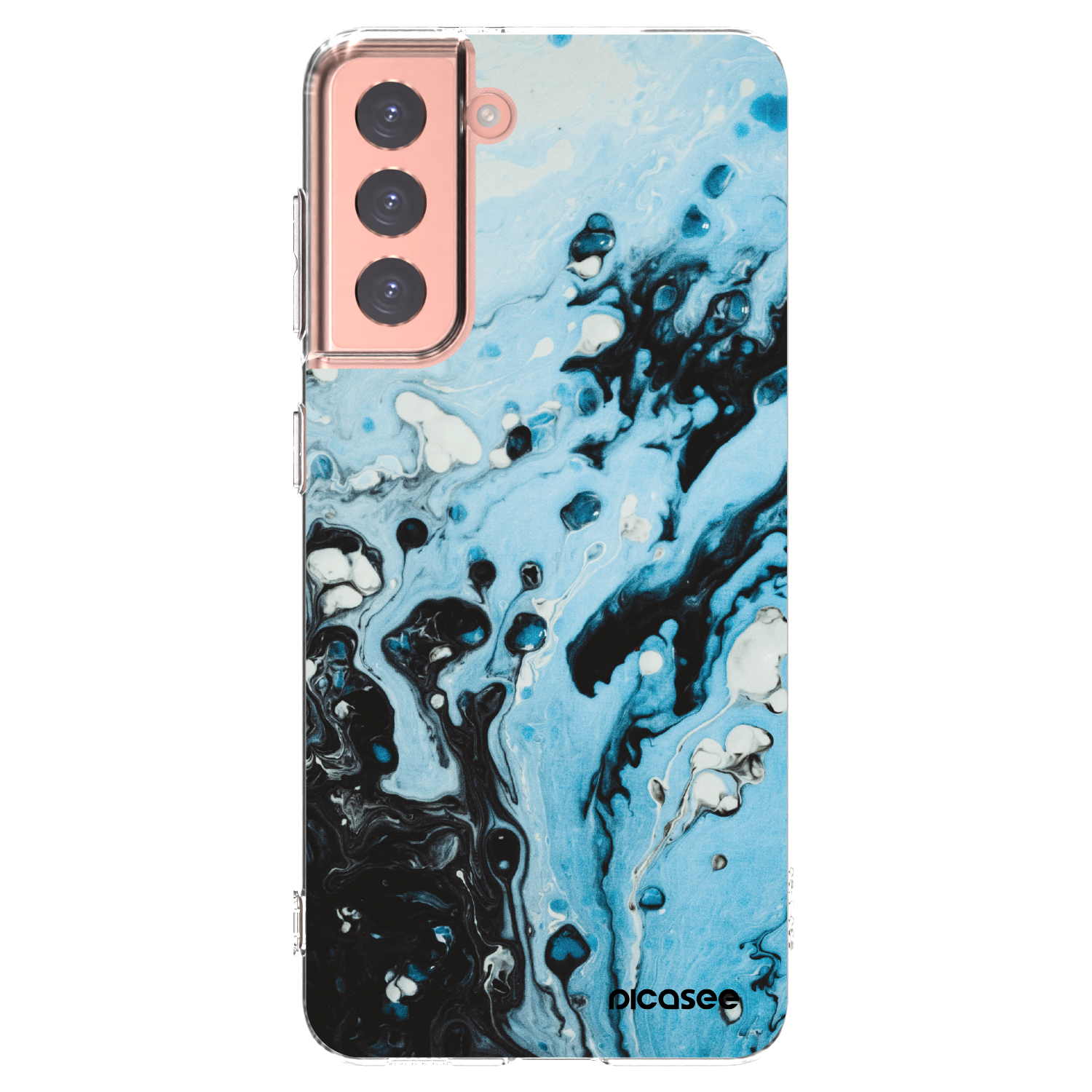Picasee silikonowe przeźroczyste etui na Samsung Galaxy S21 5G G991B - Organic blue