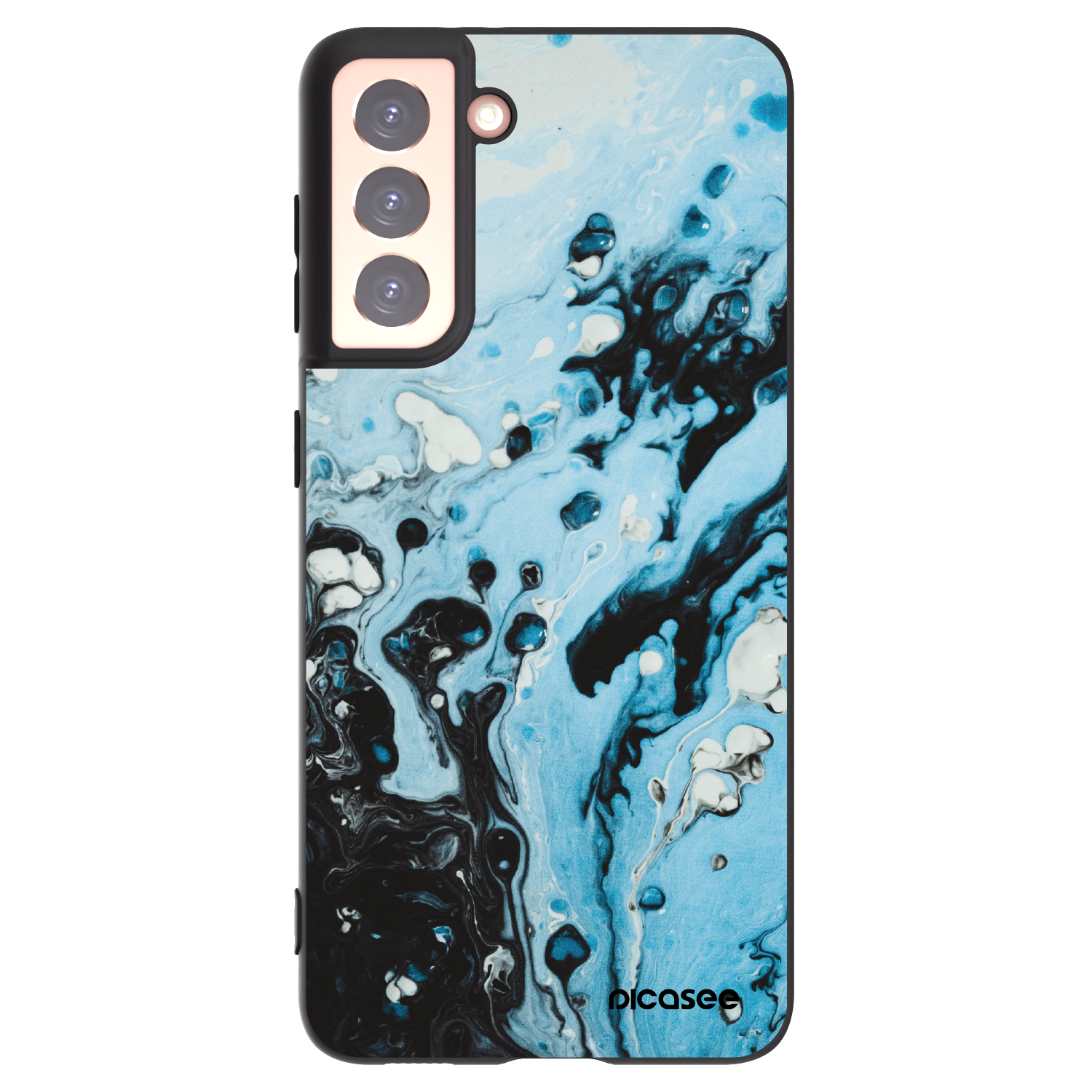 Picasee silikonowe czarne etui na Samsung Galaxy S21 5G G991B - Organic blue