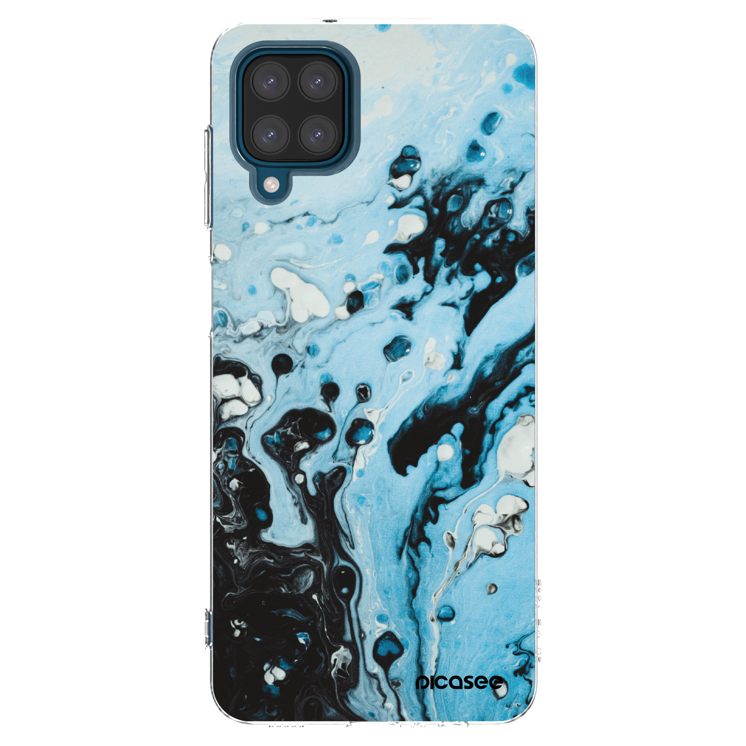 Picasee silikonowe przeźroczyste etui na Samsung Galaxy A12 A125F - Organic blue