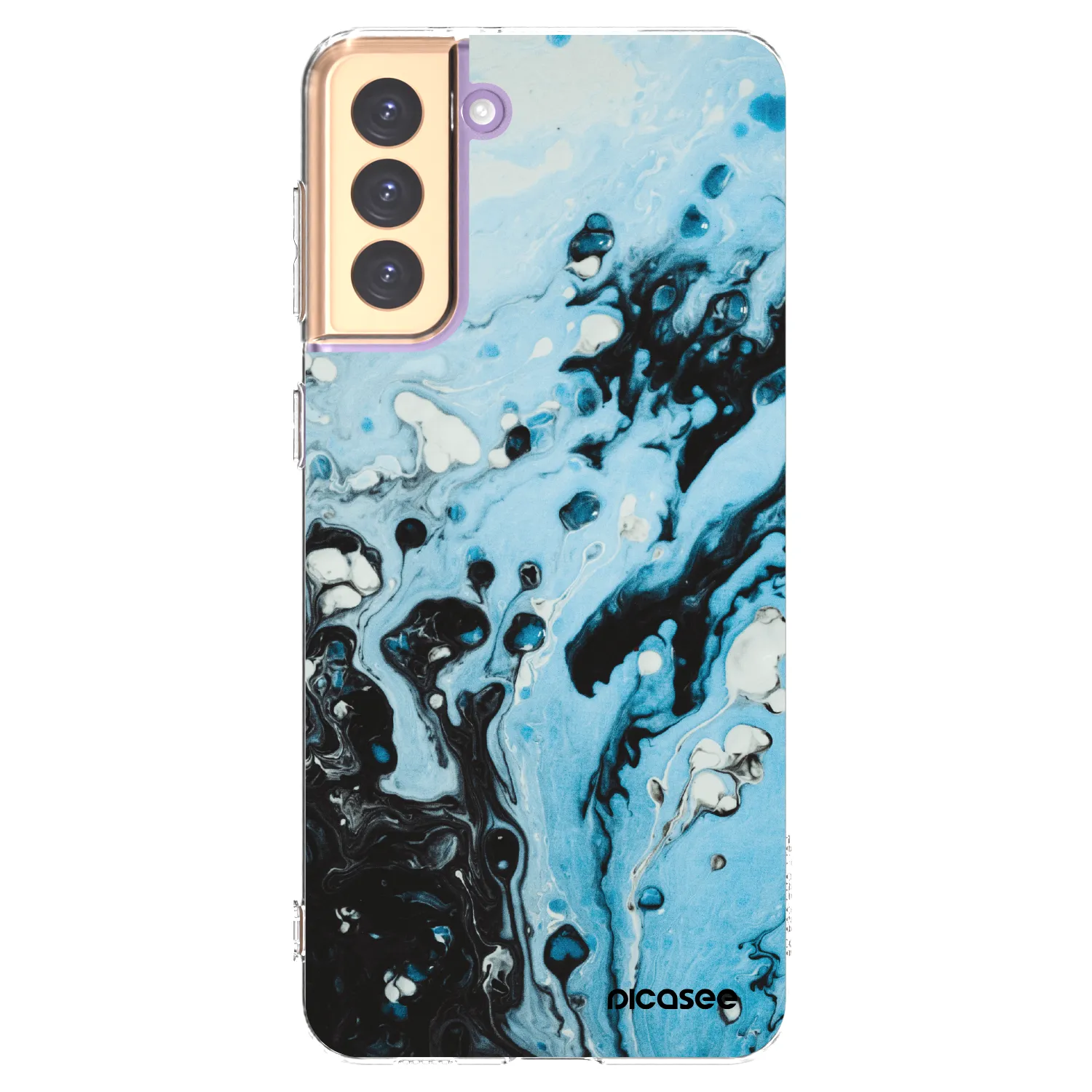 Picasee silikonowe przeźroczyste etui na Samsung Galaxy S21+ 5G G996F - Organic blue