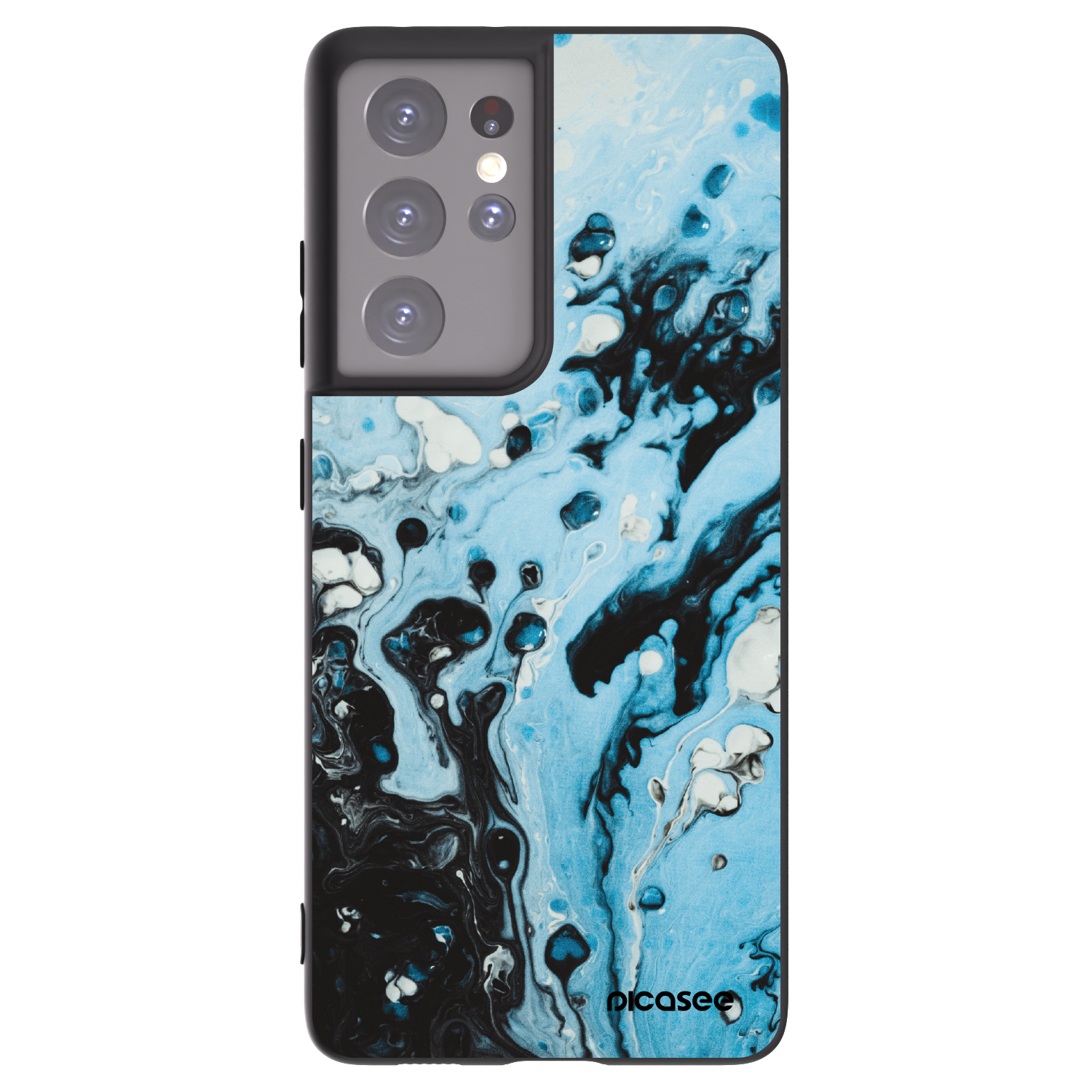 Picasee silikonowe czarne etui na Samsung Galaxy S21 Ultra 5G G998B - Organic blue