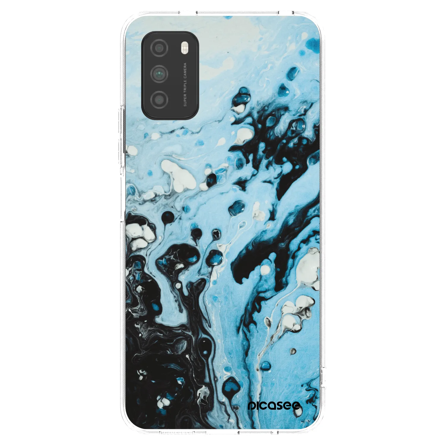 Picasee silikonowe przeźroczyste etui na Xiaomi Poco M3 - Organic blue