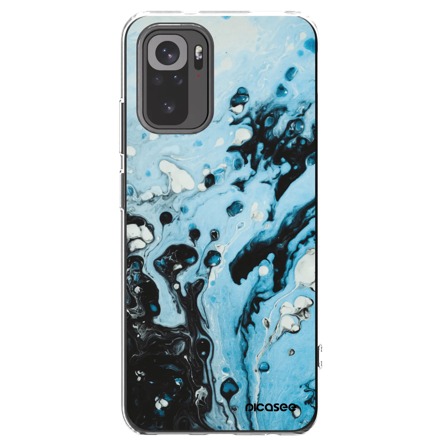 Picasee silikonowe przeźroczyste etui na Xiaomi Redmi Note 10 - Organic blue
