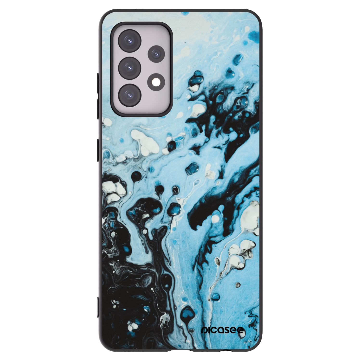 Picasee silikonowe czarne etui na Samsung Galaxy A52 5G A525F - Organic blue