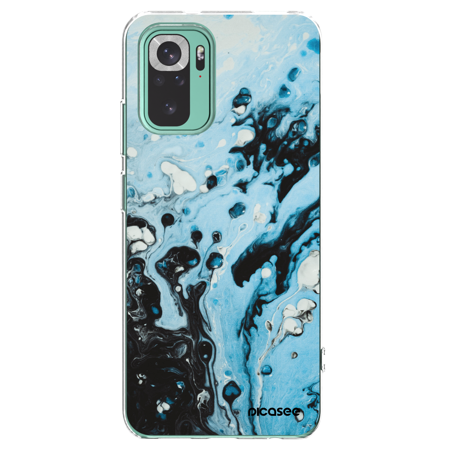 Picasee silikonowe przeźroczyste etui na Xiaomi Redmi Note 10 Pro - Organic blue