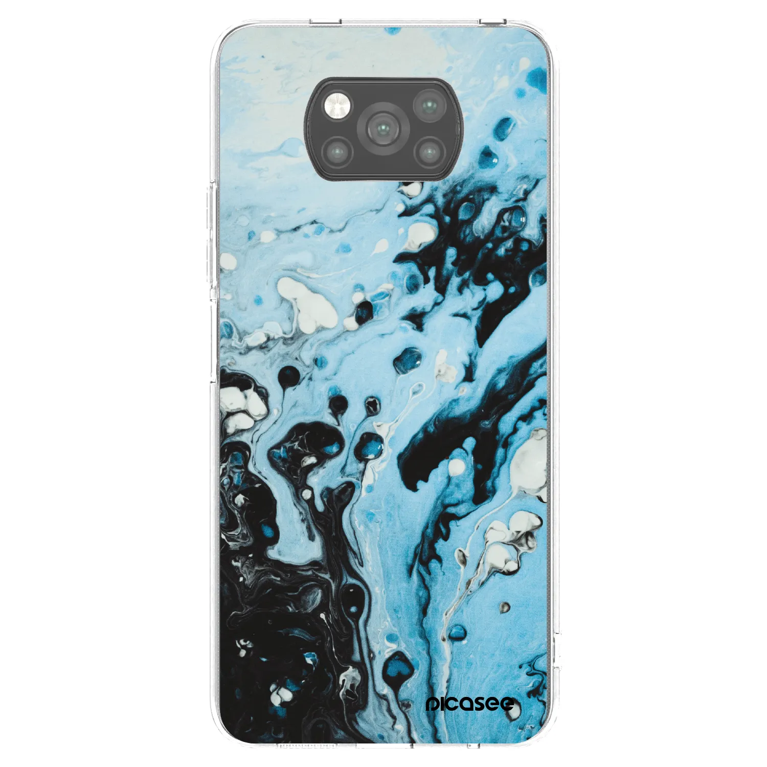 Picasee silikonowe czarne etui na Xiaomi Poco X3 Pro - Organic blue