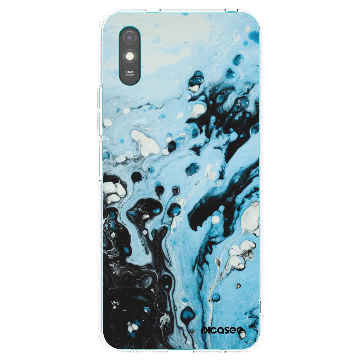Picasee silikonowe przeźroczyste etui na Xiaomi Redmi 9AT - Organic blue