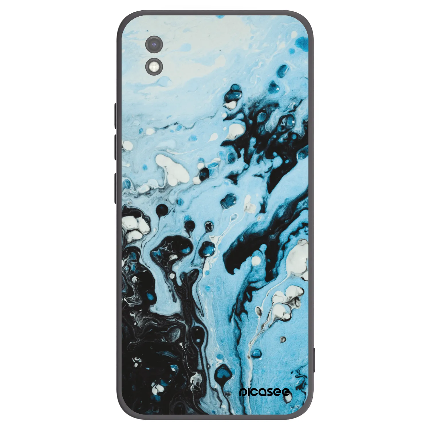 Picasee silikonowe czarne etui na Xiaomi Redmi 9AT - Organic blue