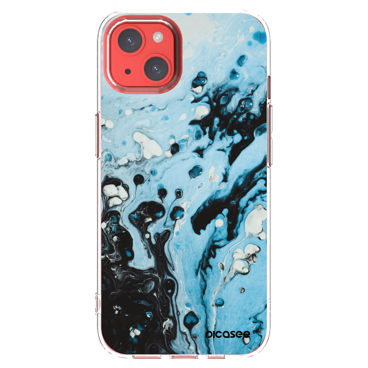 Picasee silikonowe przeźroczyste etui na Apple iPhone 13 - Organic blue