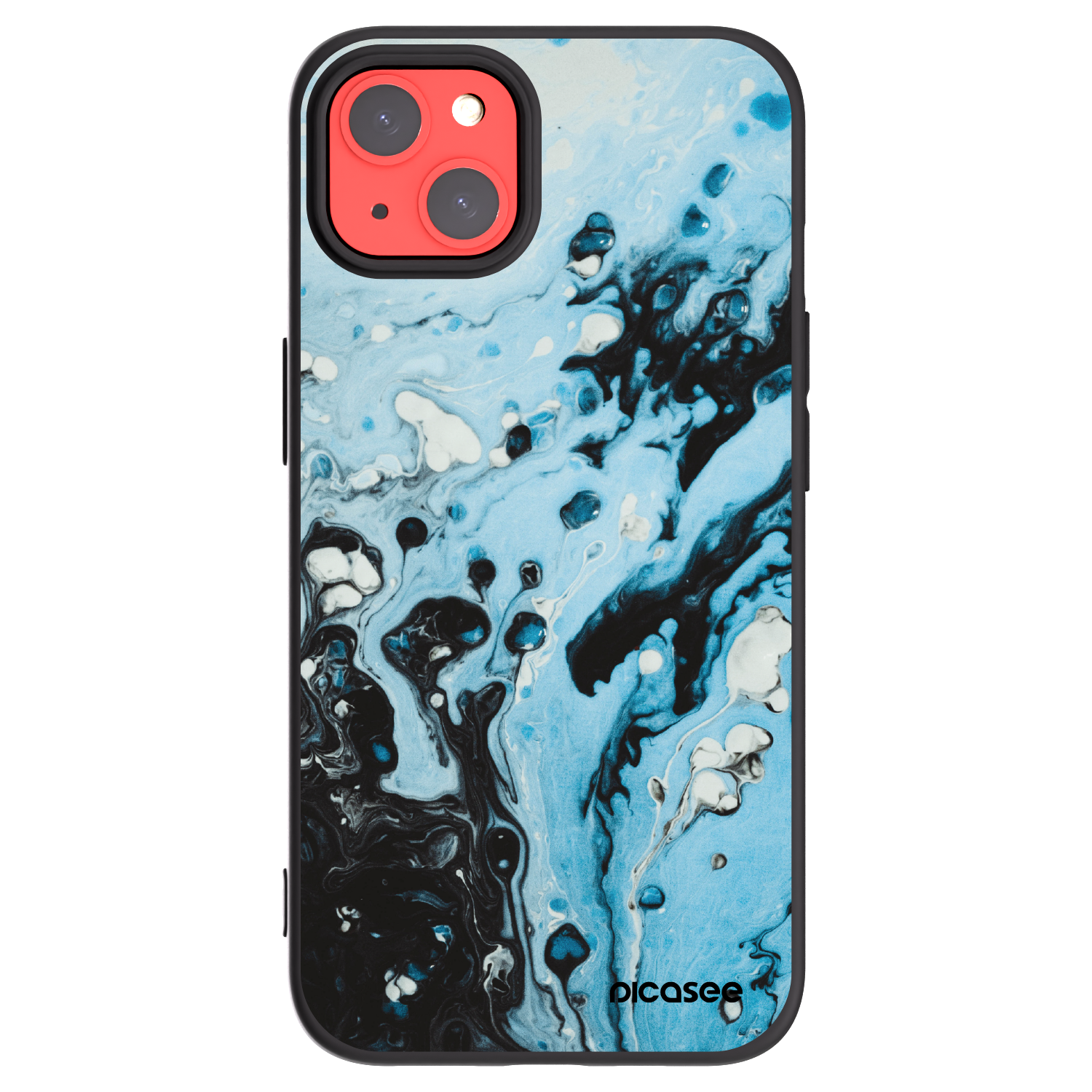 Picasee silikonowe czarne etui na Apple iPhone 13 - Organic blue