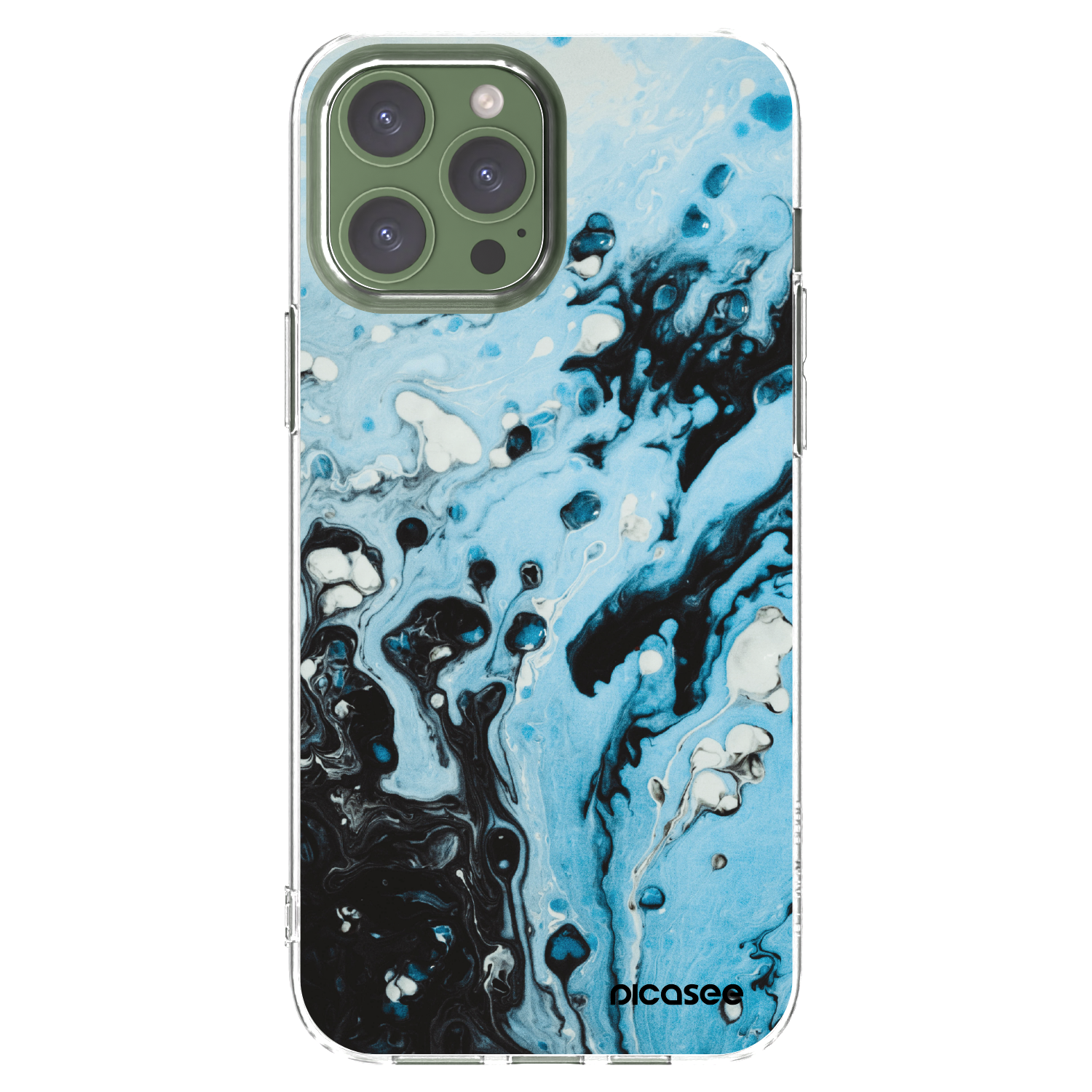 Picasee silikonowe przeźroczyste etui na Apple iPhone 13 Pro Max - Organic blue