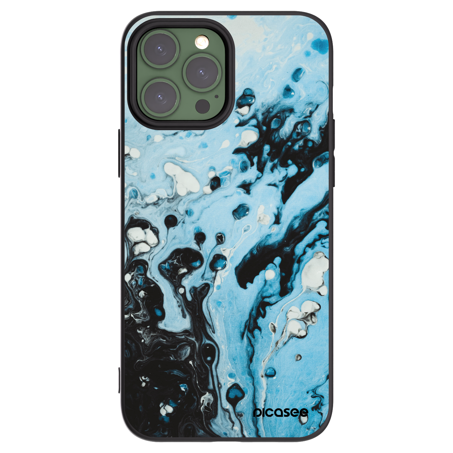 Picasee silikonowe czarne etui na Apple iPhone 13 Pro Max - Organic blue