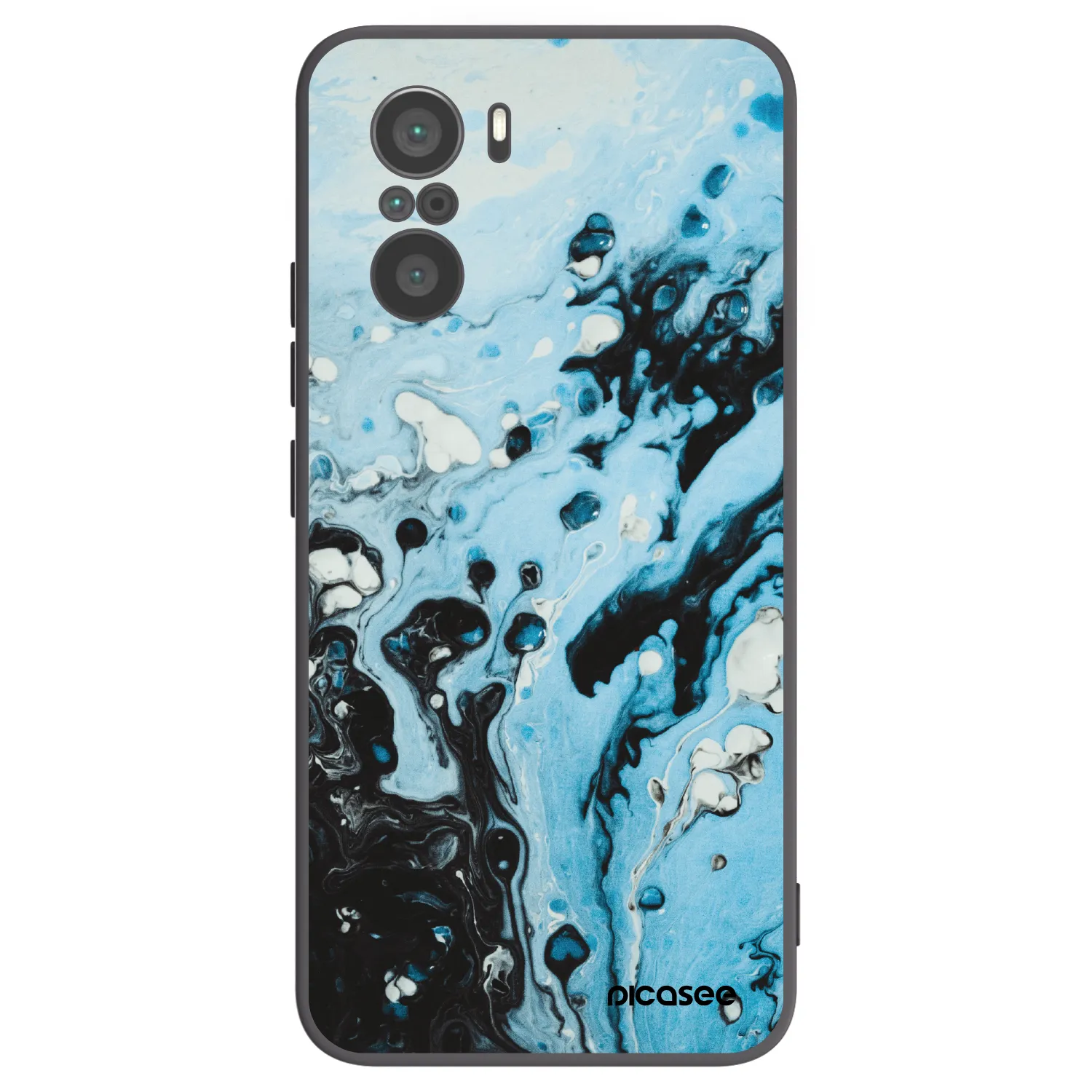 Picasee silikonowe czarne etui na Xiaomi Poco F3 - Organic blue