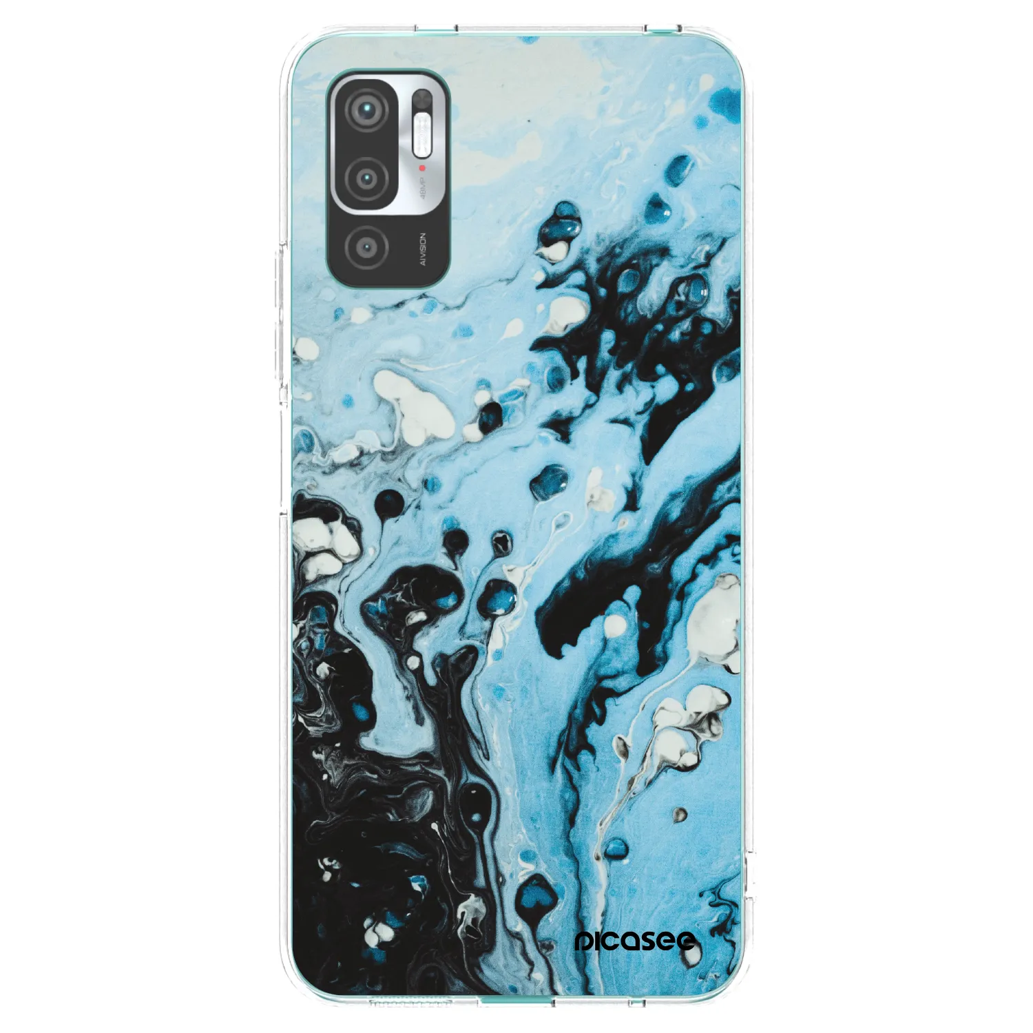 Picasee silikonowe przeźroczyste etui na Xiaomi Redmi Note 10 5G - Organic blue