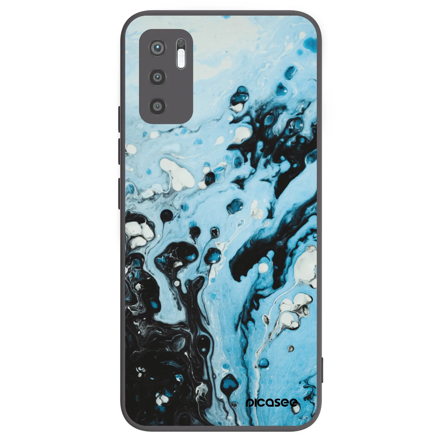 Picasee silikonowe czarne etui na Xiaomi Redmi Note 10 5G - Organic blue