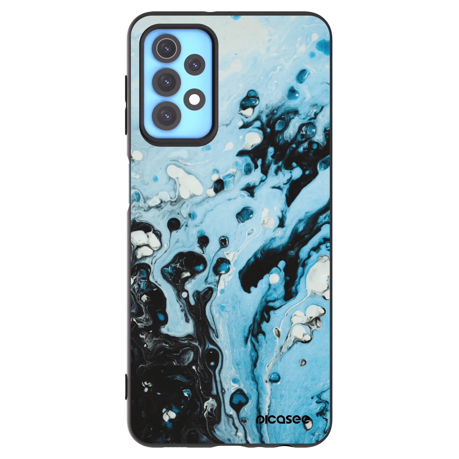 Picasee silikonowe czarne etui na Samsung Galaxy A32 4G SM-A325F - Organic blue