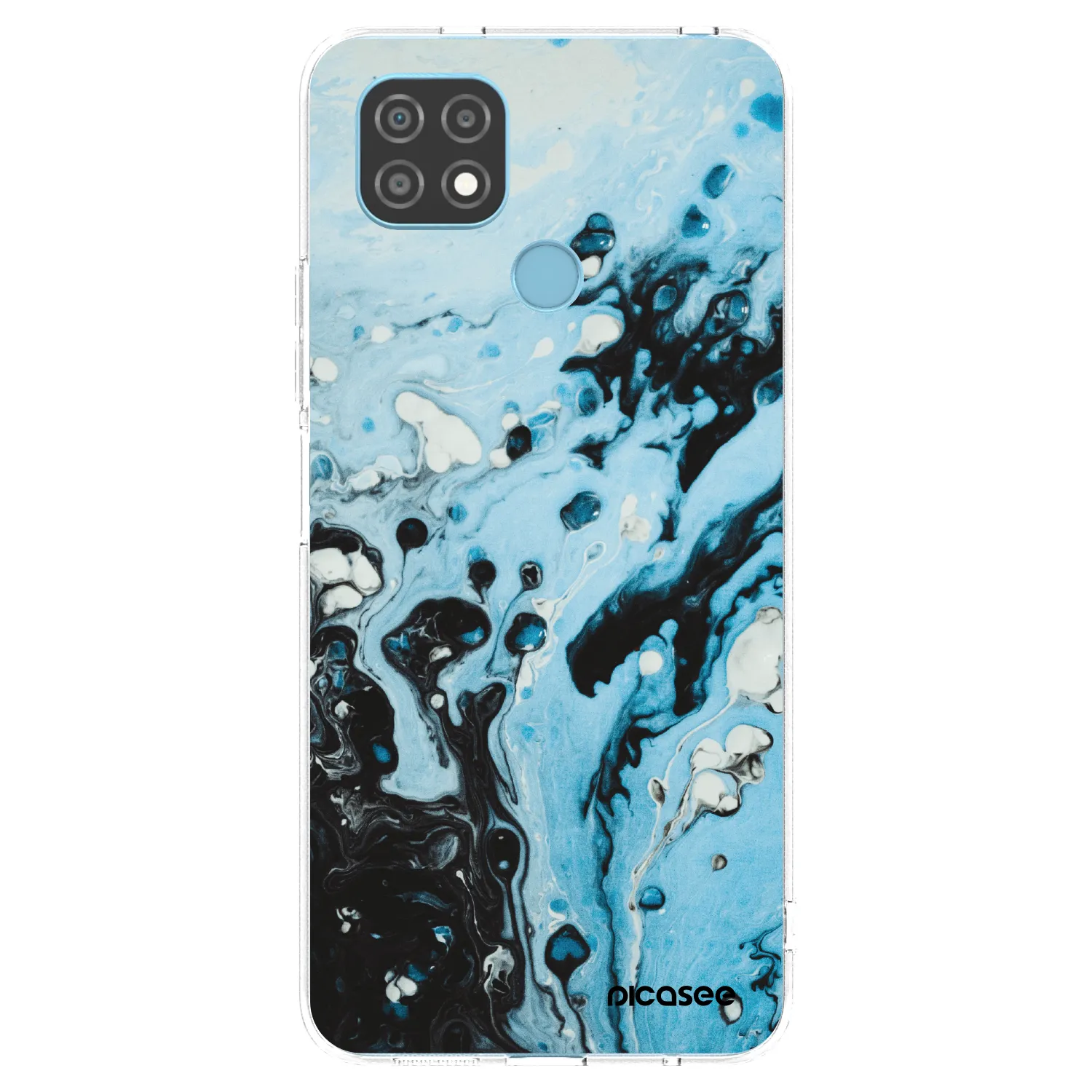 Picasee silikonowe przeźroczyste etui na Realme C21 - Organic blue