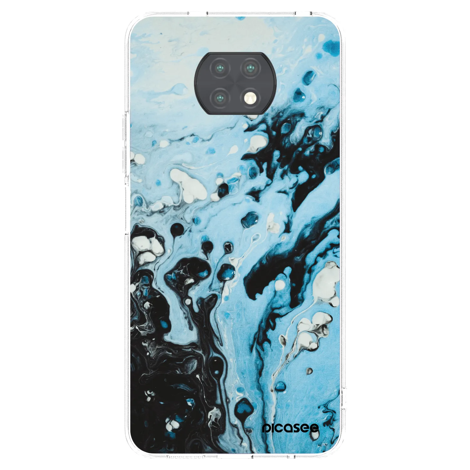 Picasee silikonowe przeźroczyste etui na Xiaomi Redmi Note 9T - Organic blue