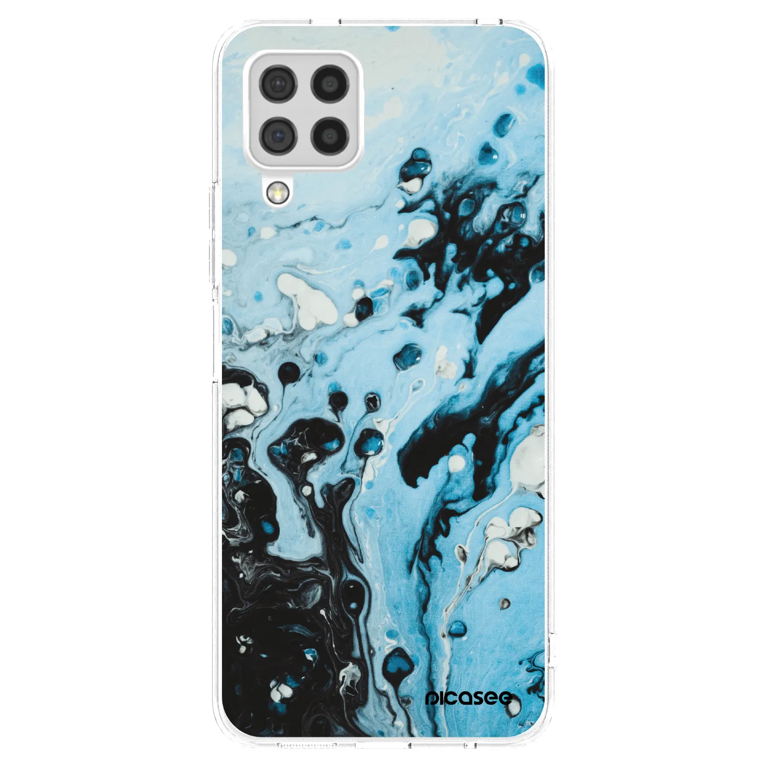 Picasee silikonowe przeźroczyste etui na Samsung Galaxy A22 A225F 4G - Organic blue