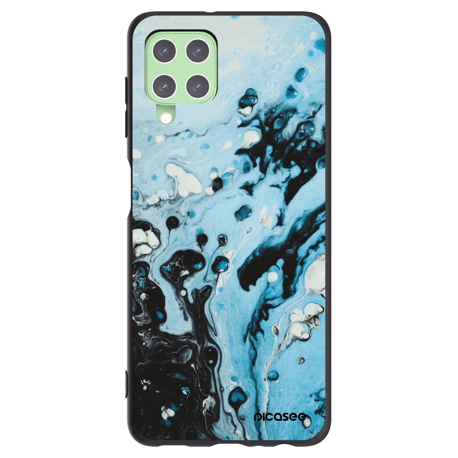 Picasee silikonowe czarne etui na Samsung Galaxy A22 A225F 4G - Organic blue