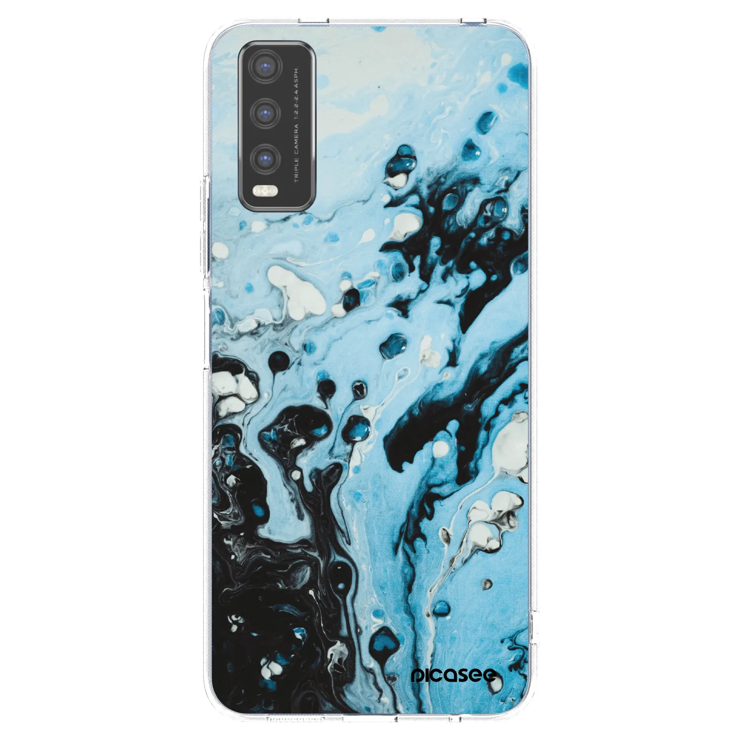 Picasee silikonowe przeźroczyste etui na Vivo Y20s - Organic blue