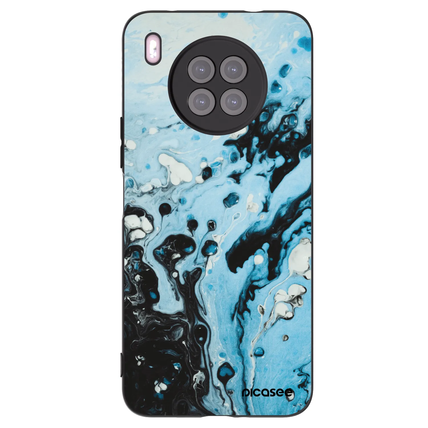 Picasee silikonowe czarne etui na Huawei Nova 8i - Organic blue